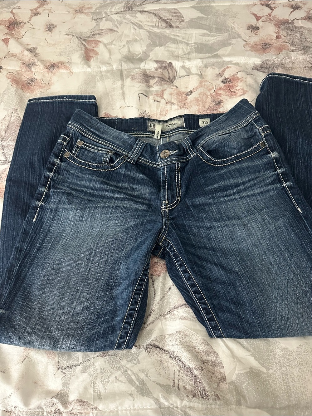 BKE Peyton Skinny Jean Shorts Blue Waist 31S